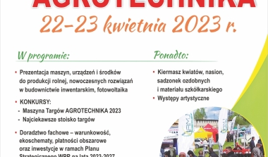 Targi Rolne AGROTECHNIKA | 22-23 kwietnia 2023r.