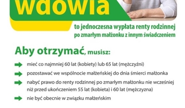 Renta wdowia - od lipca 2025 r. wdowy i wdowcy uzyskają możliwość pobierania zbiegu świadczeń wg nowych zasad